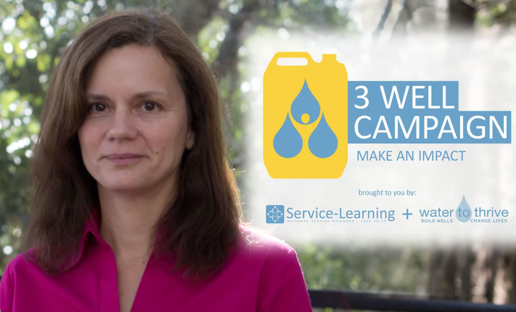 Female professor next to 3 Well Campaign logo