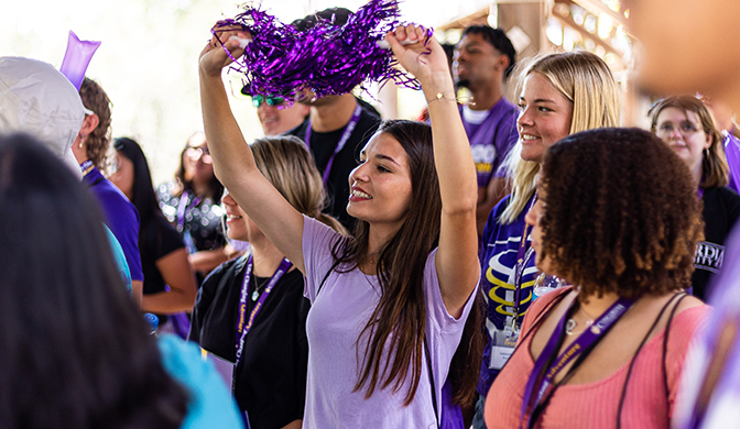 Residential Students cheering