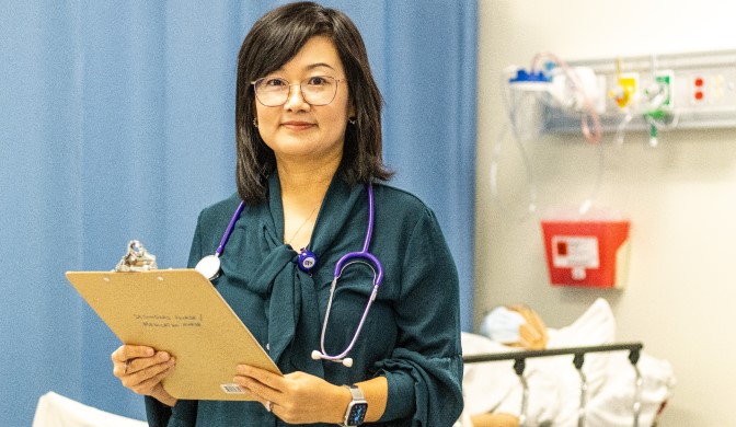 A Concordia Nursing professor on campus