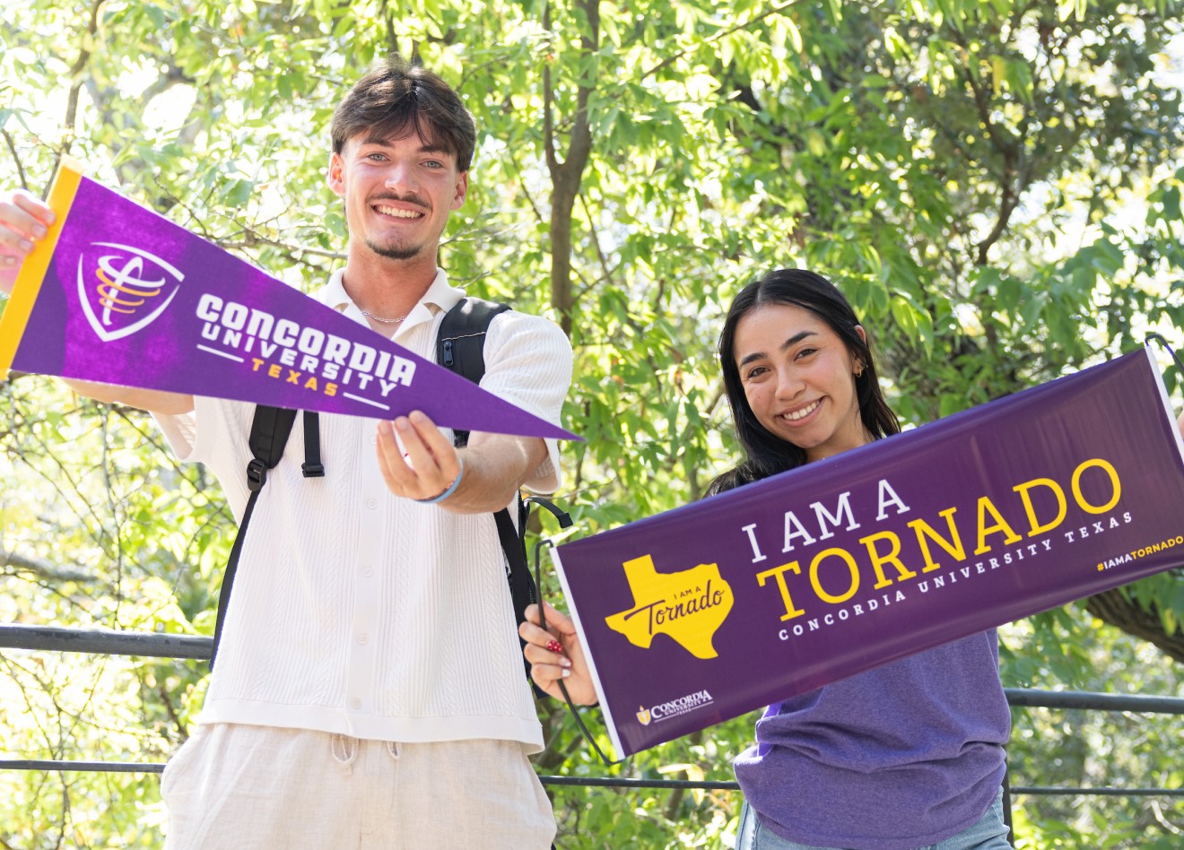 A pair of students excited to join the Tornado Nation.