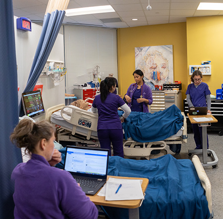 Nursing students in Lab