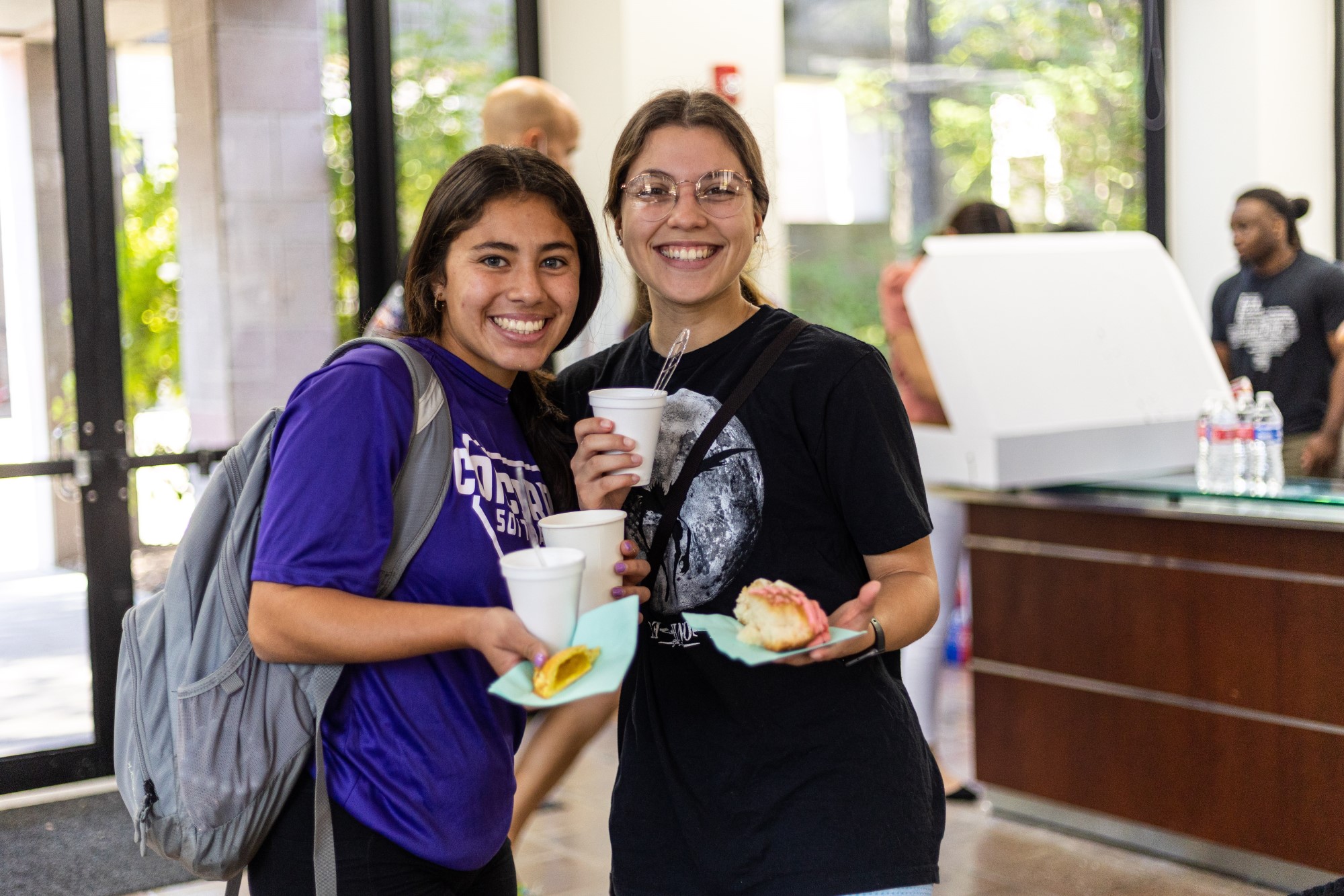 Students enjoying the occasional free food.