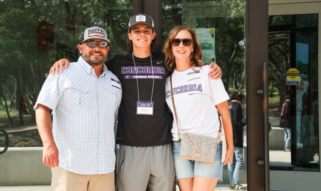 Parents with the Concordia Texas student