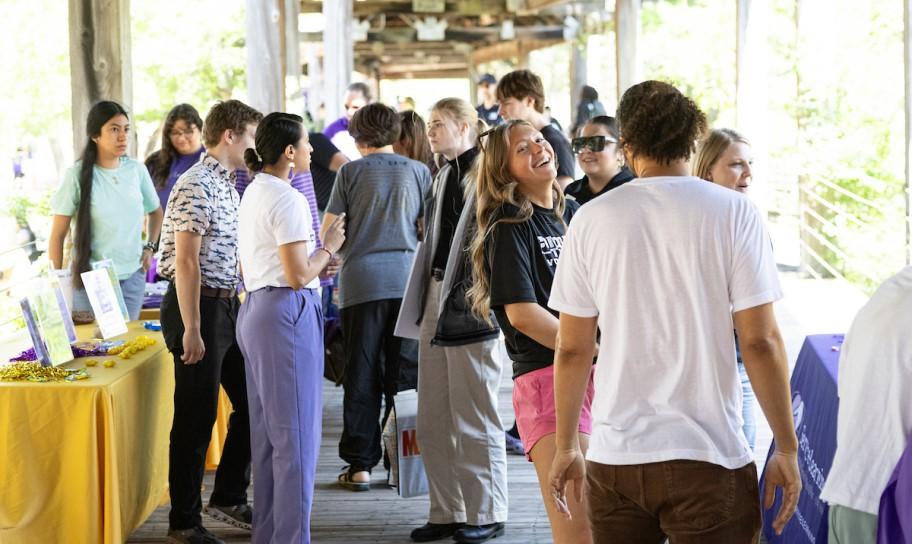 Students getting orientated with the campus and campus life.