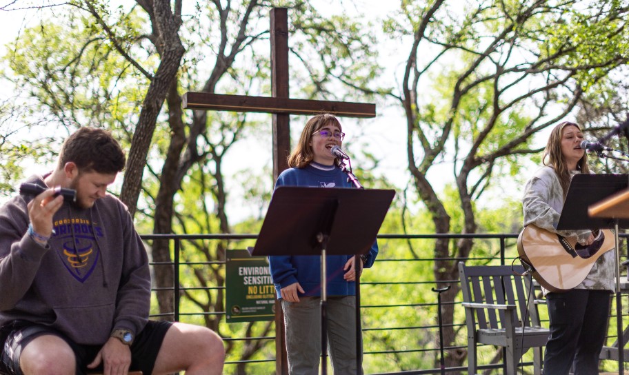 Student lead ministry service on campus