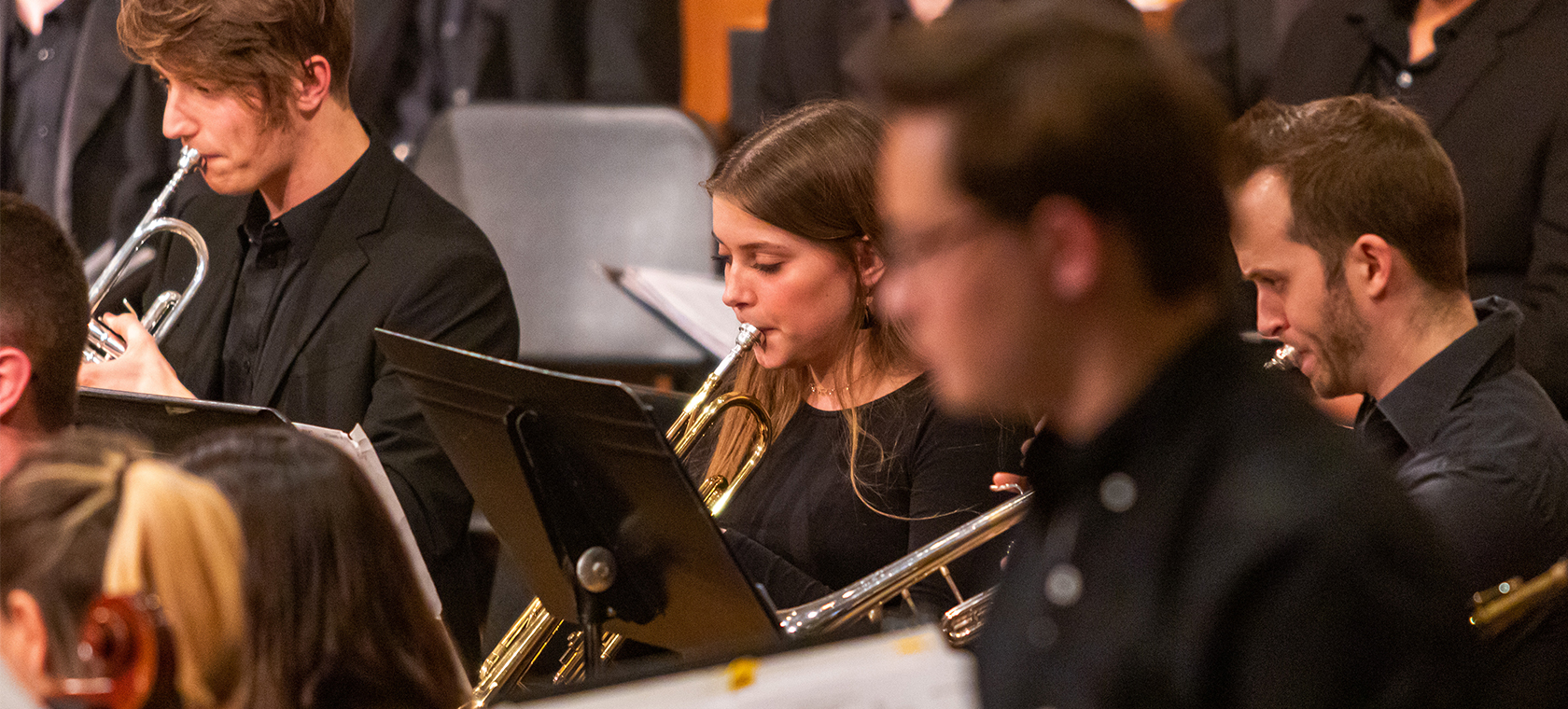 Concordia University student from the Music program performing with the ensemble