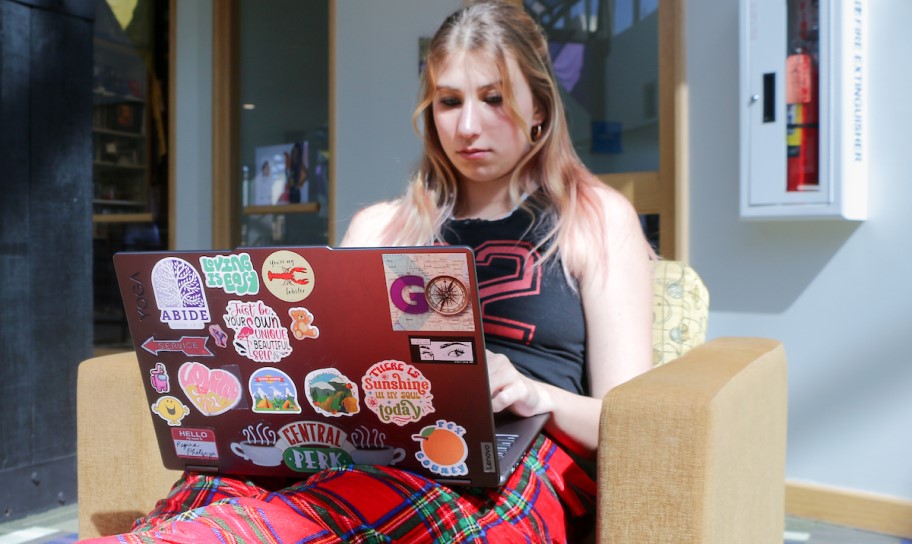 Student working on projects with a purpose