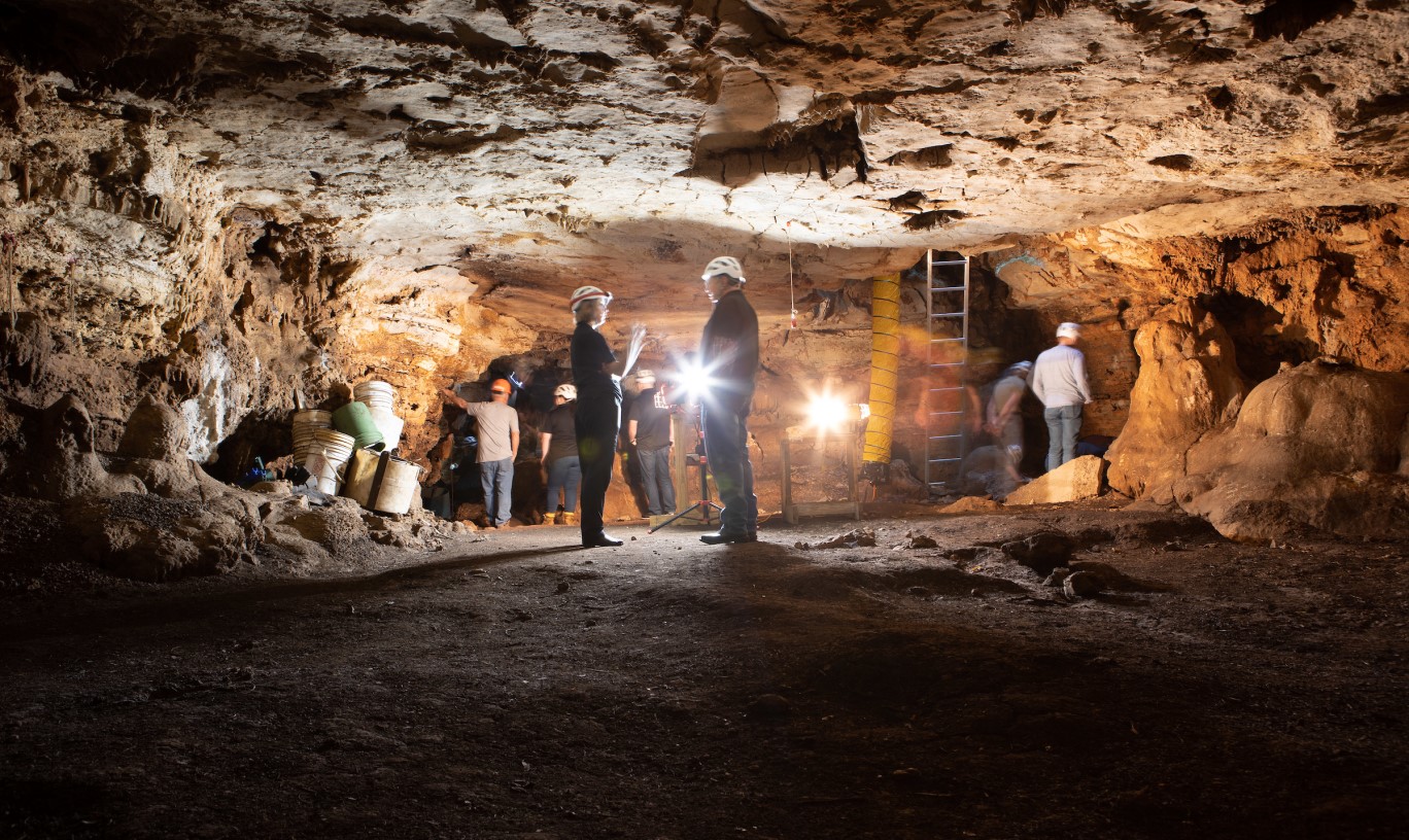 Exploring a cave