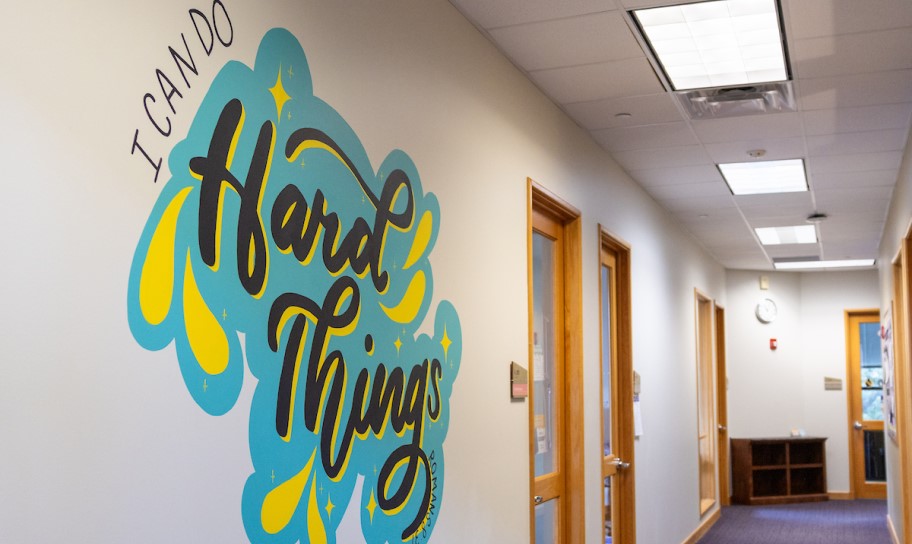 I can do hard things mural on campus