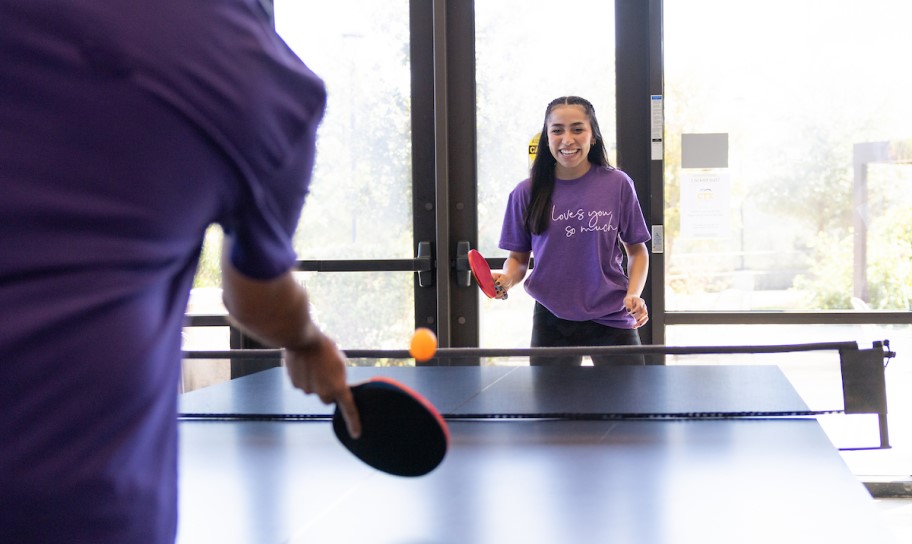 Concordia Texas students enjoying a game of table tennis on campus