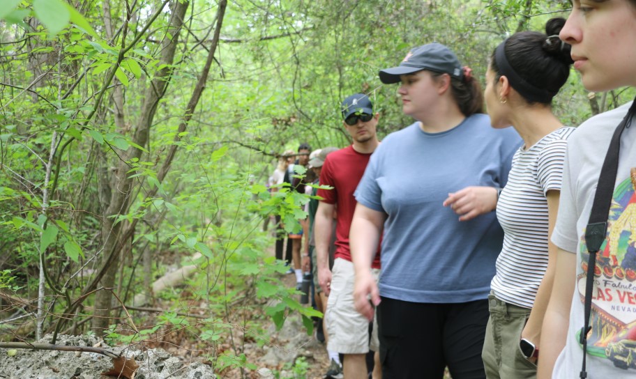 Students in the nature perserve