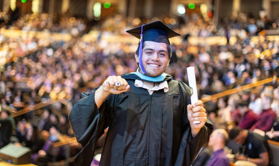 A Concordia Texas student at graduation