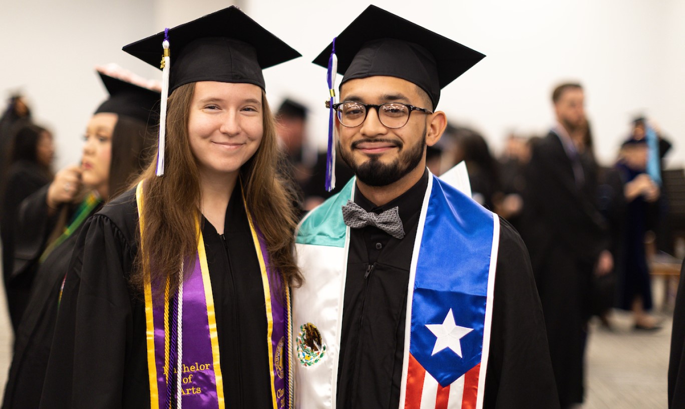 International students celebrating commencement