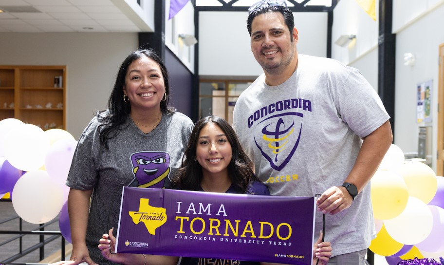 A new student joining the Tornado Nation with her family
