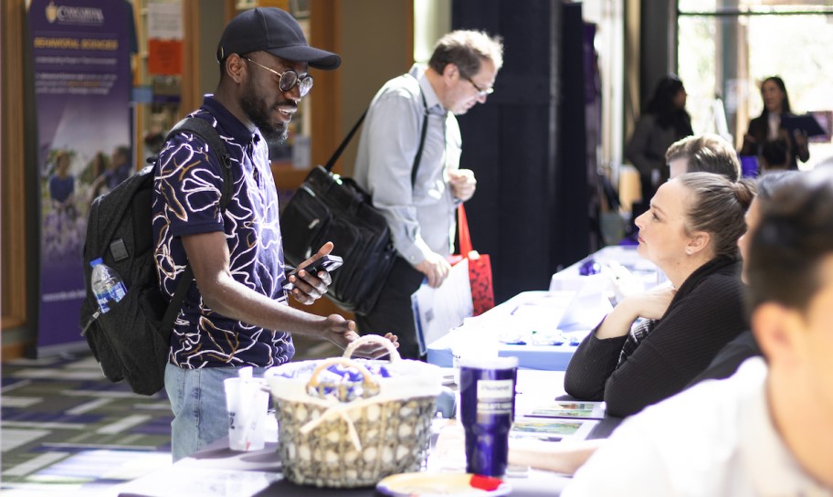 A mathematics degree student prepared for any career fair.