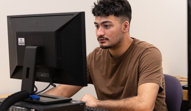 A CTX student pursuing a computer science degree