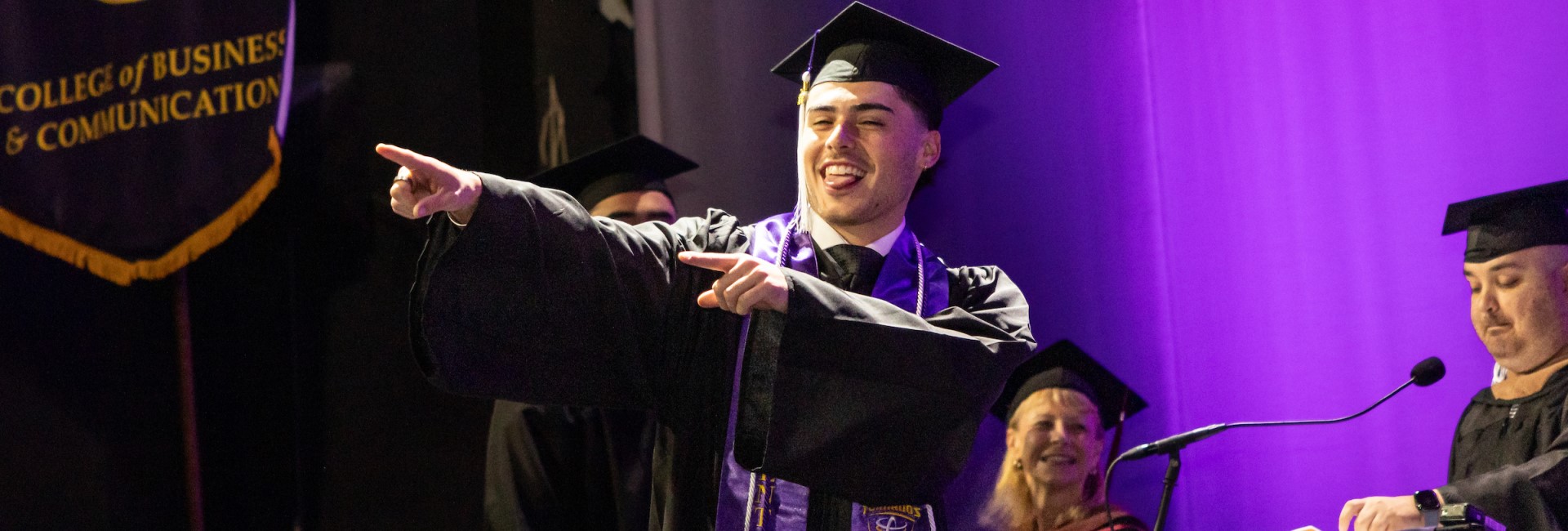 Student at his commencement ceremony