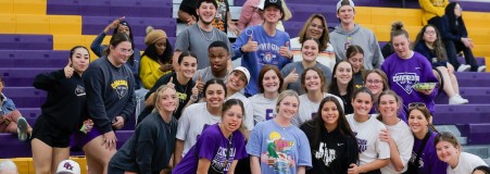 A group of Concordia Texas students in the CTX Gym