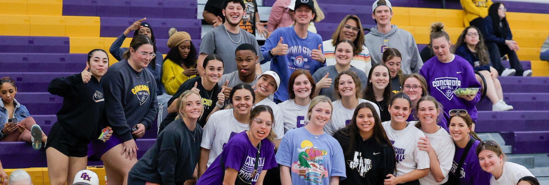 A group of Concordia Texas students in the CTX Gym
