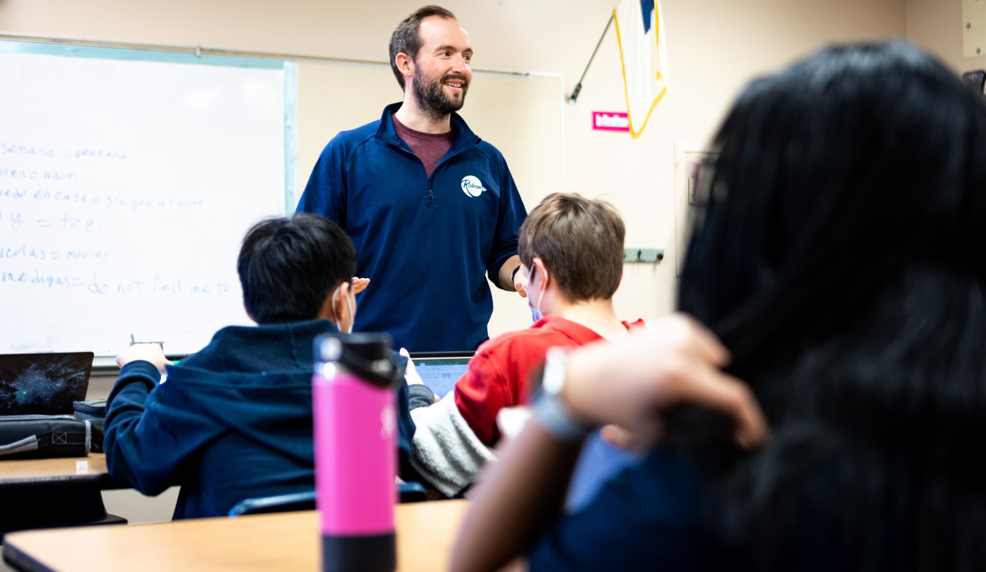 A Concordia student prepared for the classroom in a classroom.