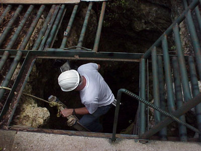 entering the cave