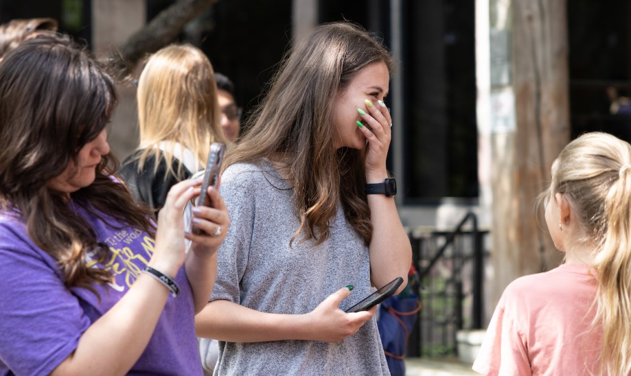 Student working with digital media