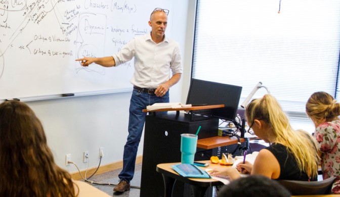 Dr. Utzinger and a students