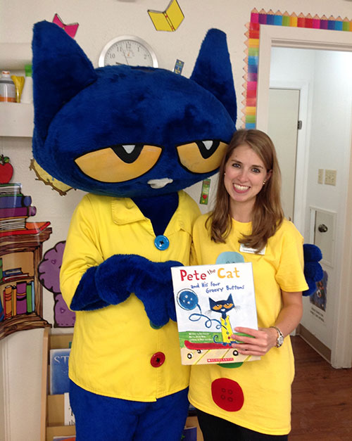 Kassi Kincaid and Pete the Cat children's book