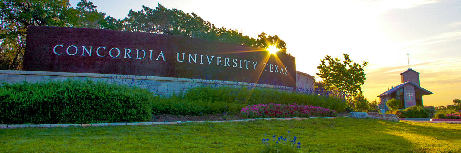 Concordia University Texas Entrance Sign