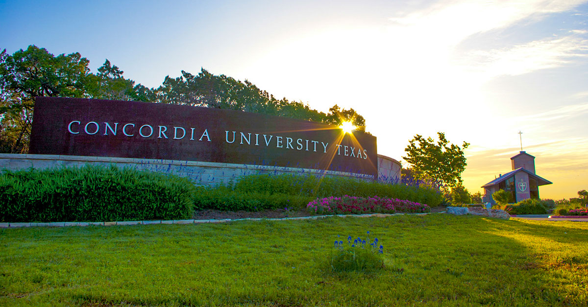 Concordia University Texas Entrance Sign