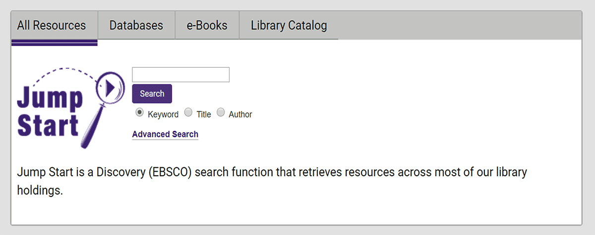 library search screenshot