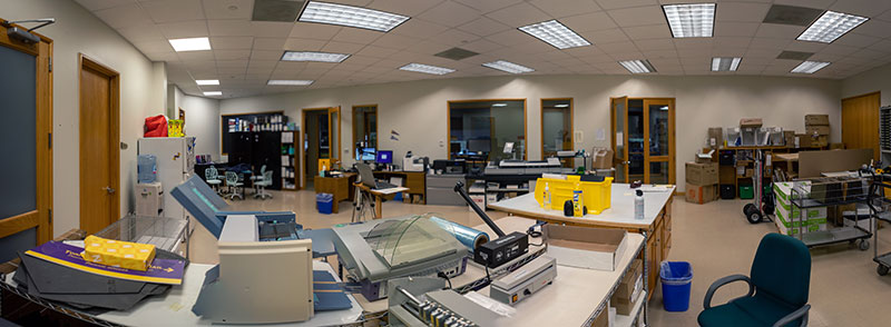 inside view of print room