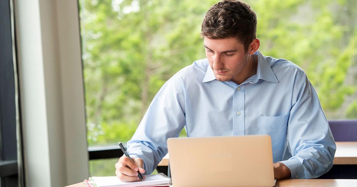 student on laptop