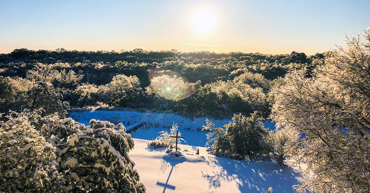 cross in snow