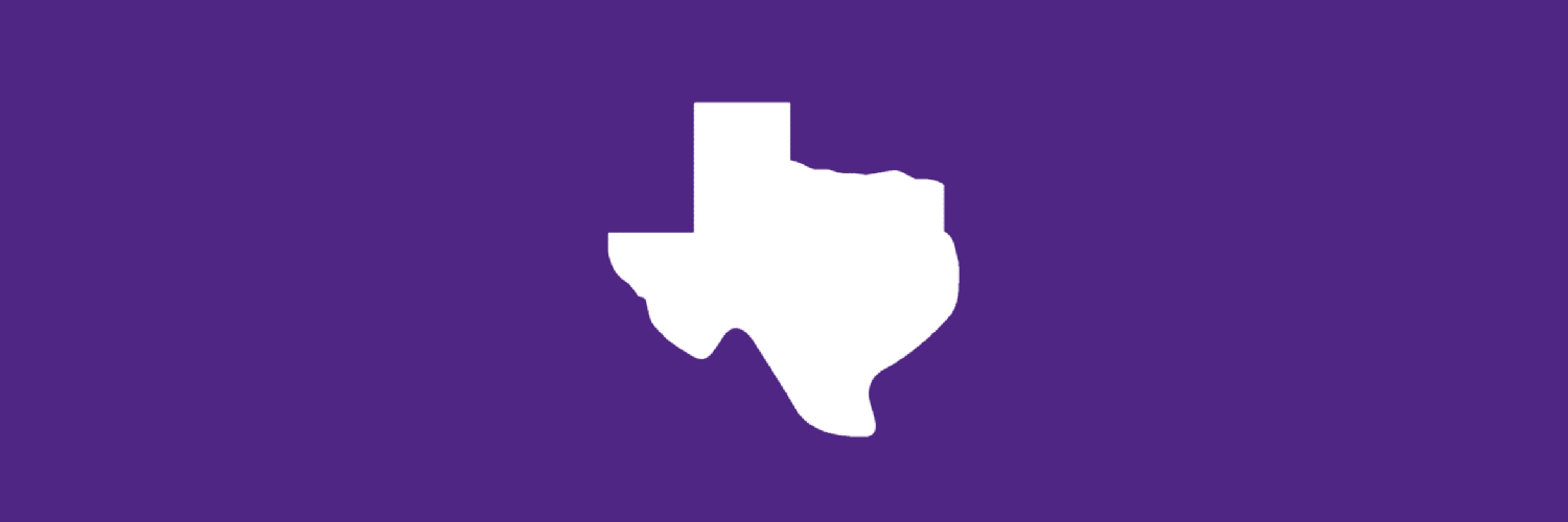 Image of Texas with a purple background