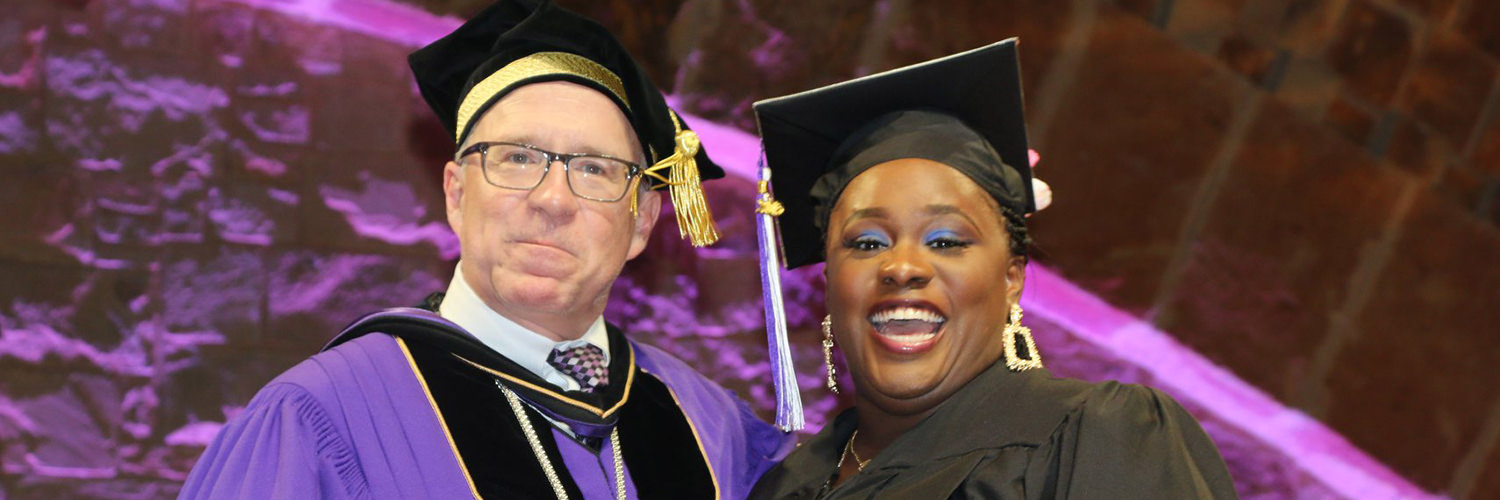 Dr. Don Christian and Student at CTX 2019 Spring Commencement