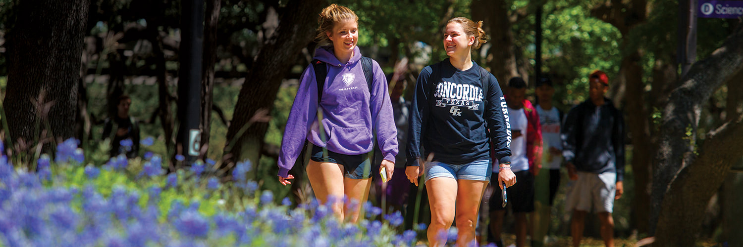 Students at CTX with Blue Bonnets