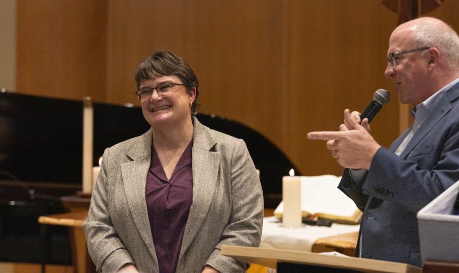 Dr. Kirk and Dr. Christian leading a meeting