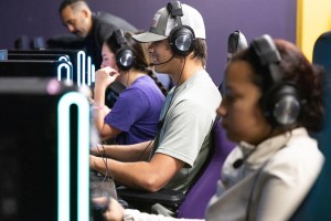 Students getting an interactive lesson in the Esport room