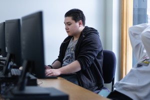 Concordia University Texas student working in a computer lab