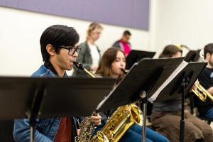 Music students practicing in class