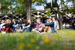 A group of students enjoying a Nature Fest event