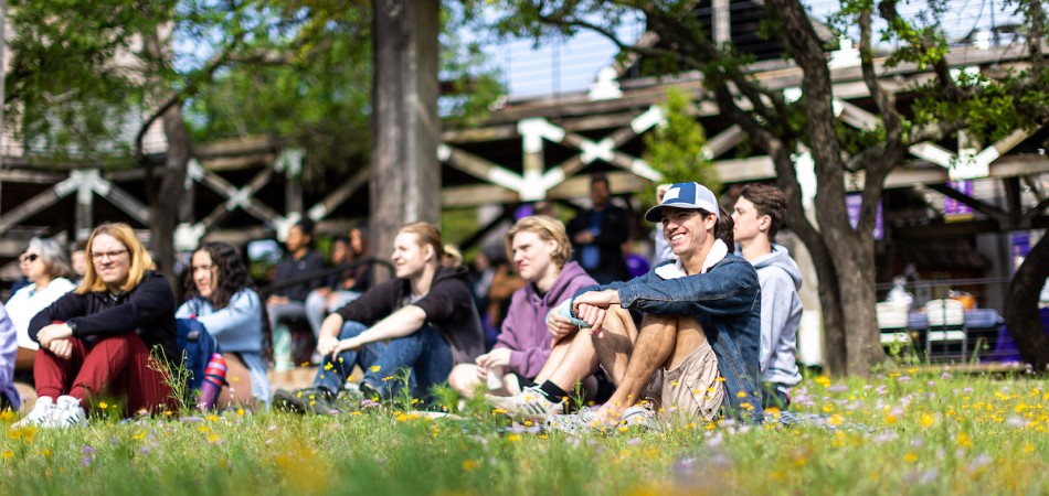 A group of students enjoying a Nature Fest event