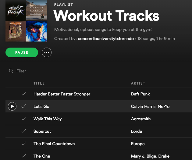 Workout Tracks