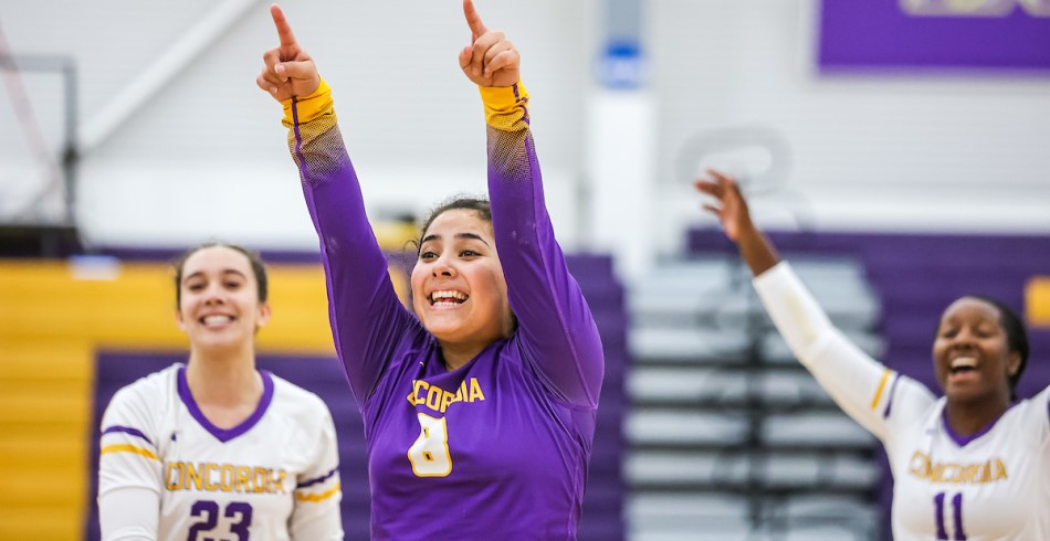 Kaitlyn leading the Concordia University Texas volleyball team
