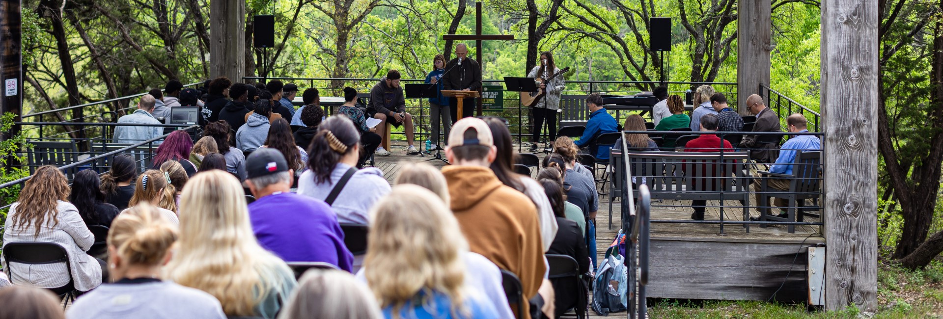Campus Ministry Team holding outdoor Chapel
