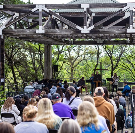 Campus Ministry Team holding outdoor Chapel