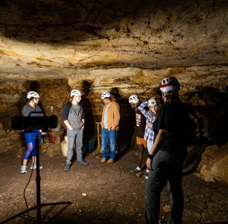 Students and Faculty at Friesenhahn Cave in northern San Antonio