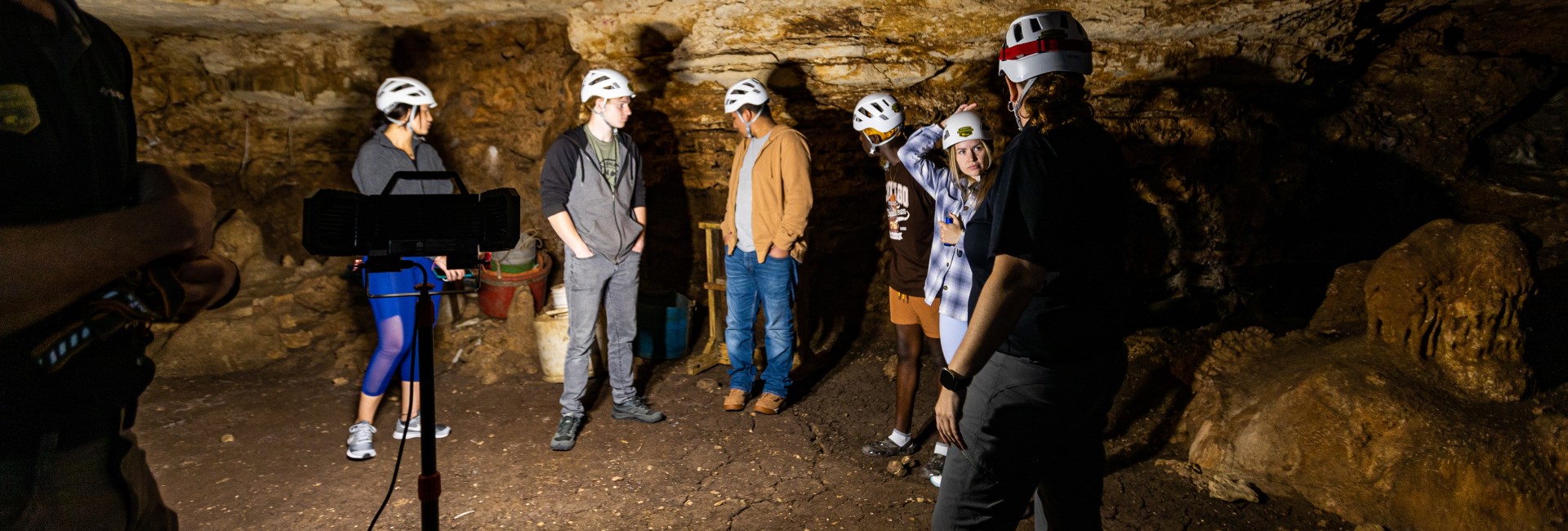 Students and Faculty at Friesenhahn Cave in northern San Antonio