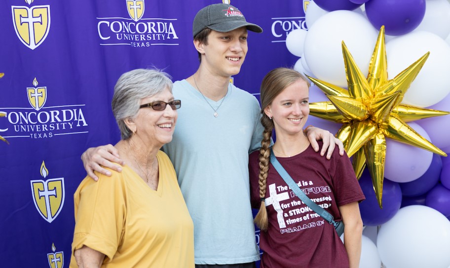 A family attending a Concordia Texas event